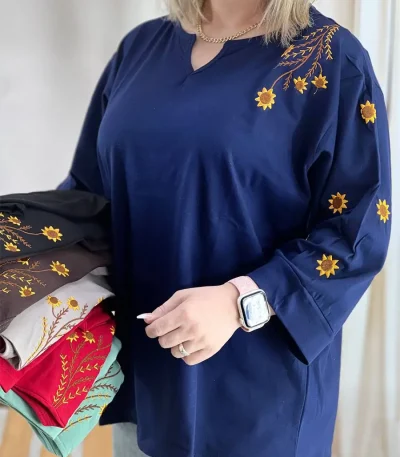 بلوز نخ پنبه گلدوزی