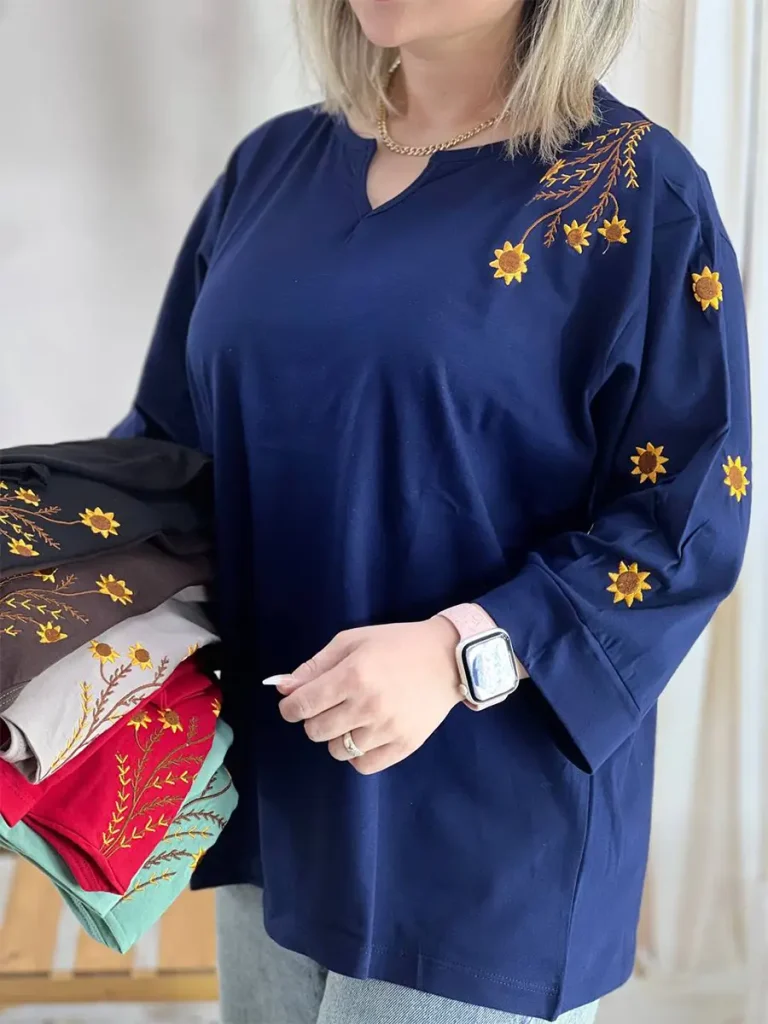 بلوز نخ پنبه گلدوزی